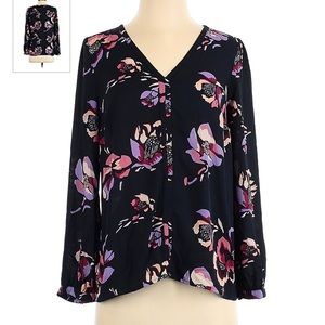 Navy flower blouse